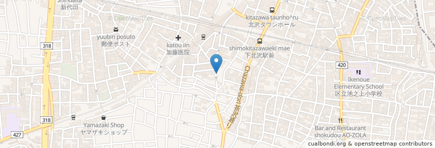 Mapa de ubicacion de 丸亀製麺 en Japonya, 東京都, 世田谷区.
