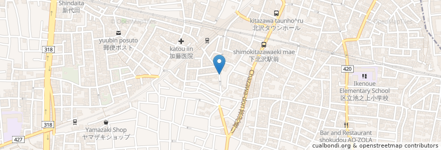 Mapa de ubicacion de 俺ん家 en 일본, 도쿄도, 世田谷区.