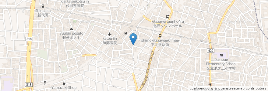 Mapa de ubicacion de シモキタケバブ en Japonya, 東京都, 世田谷区.
