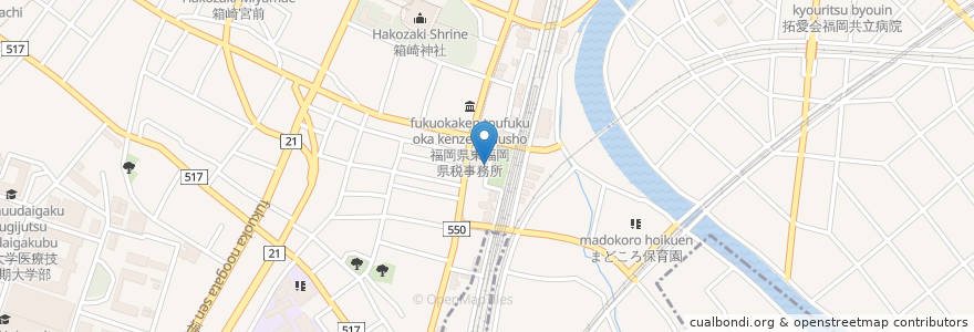 Mapa de ubicacion de 塚本はり灸院 en Japan, Präfektur Fukuoka, 福岡市, 東区.