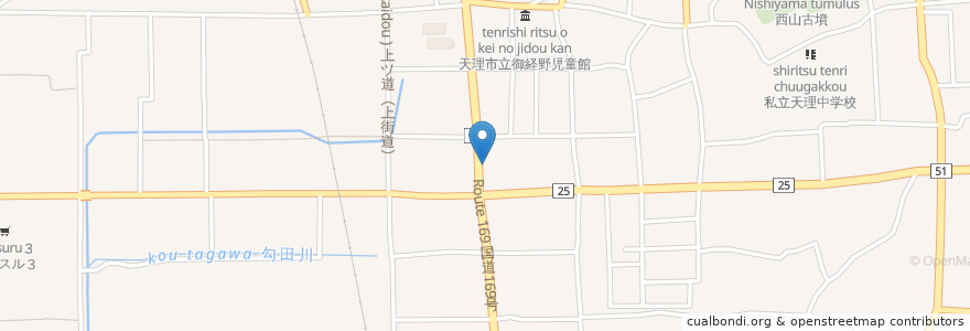 Mapa de ubicacion de すき家 en Jepun, 奈良県, 天理市.