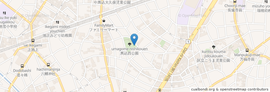 Mapa de ubicacion de 馬込西公園 en Japan, Tokyo, Ota.