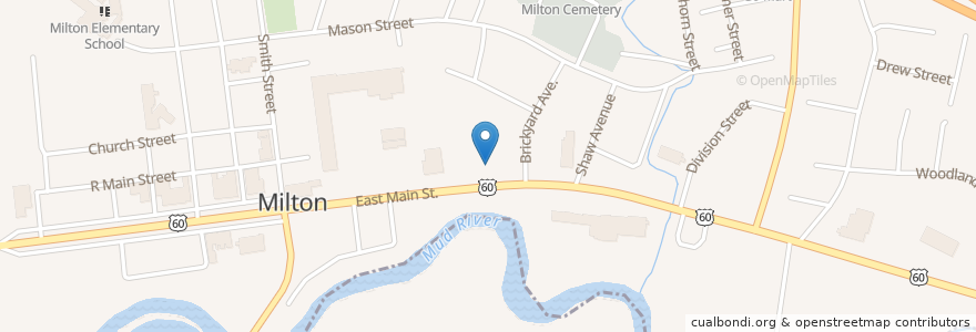 Mapa de ubicacion de Java Joe's en ایالات متحده آمریکا, ویرجینیای غربی, Cabell County, Milton.