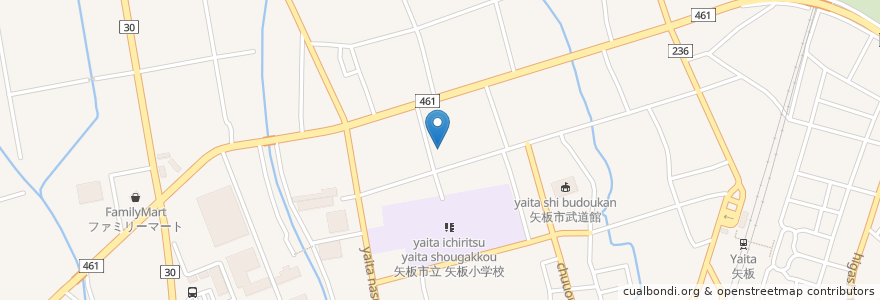 Mapa de ubicacion de 矢板幼稚園 en 日本, 栃木県, 矢板市.