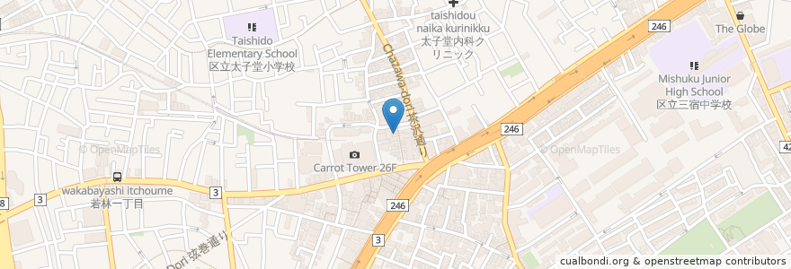 Mapa de ubicacion de アカツキ en Jepun, 東京都, 世田谷区.