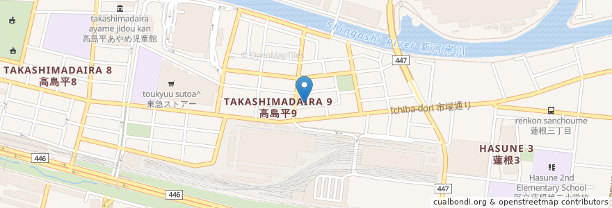 Mapa de ubicacion de てんとう虫 en 日本, 東京都, 板橋区.
