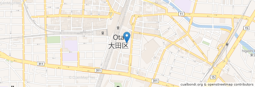 Mapa de ubicacion de 区役所本庁舎前自転車駐車場 en Jepun, 東京都, 大田区.