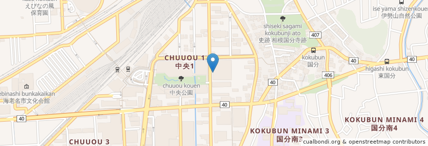 Mapa de ubicacion de 麺家いろは en 日本, 神奈川県, 海老名市.
