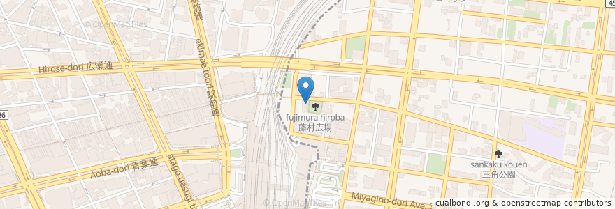 Mapa de ubicacion de 太郎丸歯科 en 日本, 宫城县, 仙台市, 青葉区.