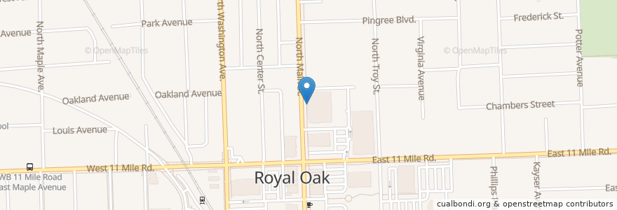 Mapa de ubicacion de Strada en Stati Uniti D'America, Michigan, Oakland County, Royal Oak.