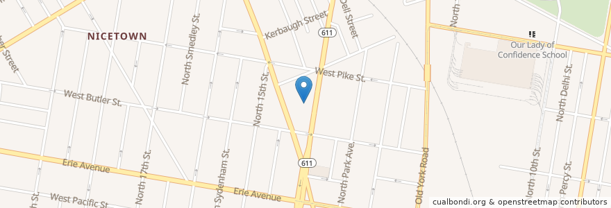 Mapa de ubicacion de Joy Temple Holiness Church en Соединённые Штаты Америки, Пенсильвания, Philadelphia County, Филадельфия.