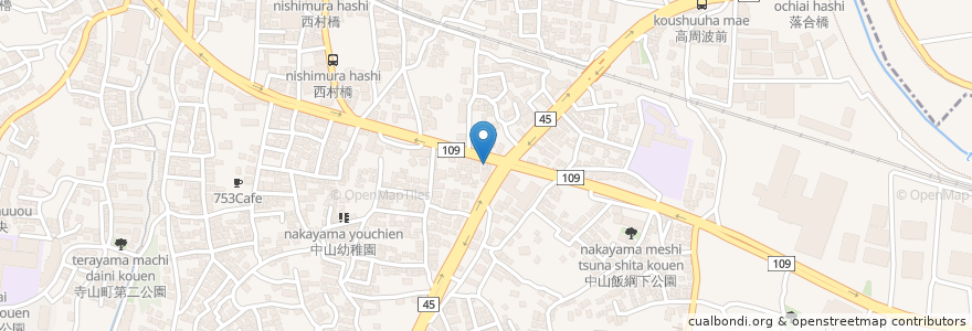 Mapa de ubicacion de マナスル・キッチン en 일본, 가나가와현, 요코하마시, 緑区.