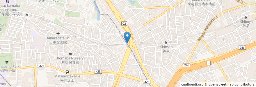 Mapa de ubicacion de Kuumba du falafel en Japão, Tóquio, 渋谷区.