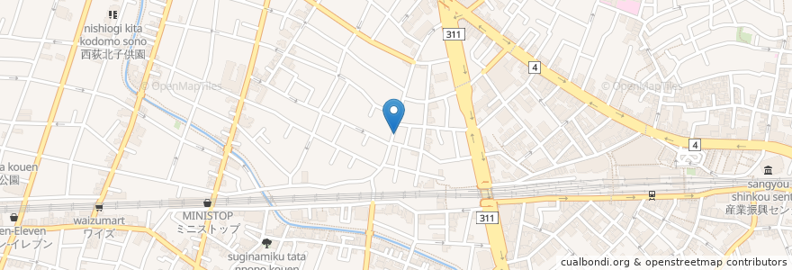 Mapa de ubicacion de 朝日屋 en Jepun, 東京都, 杉並区.