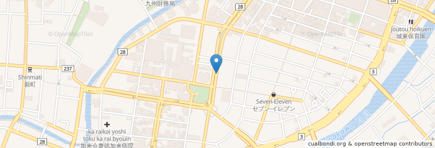 Mapa de ubicacion de 郵便ポスト en Japan, 熊本県, 熊本市, 中央区.