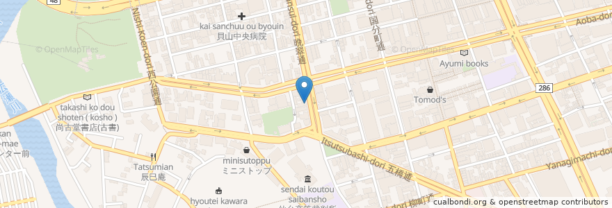 Mapa de ubicacion de 同源坊 en 日本, 宮城県, 仙台市, 青葉区.