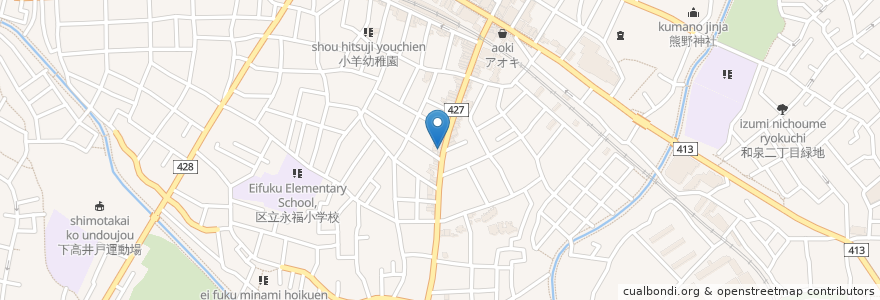 Mapa de ubicacion de 伊神薬品 en 일본, 도쿄도, 杉並区.