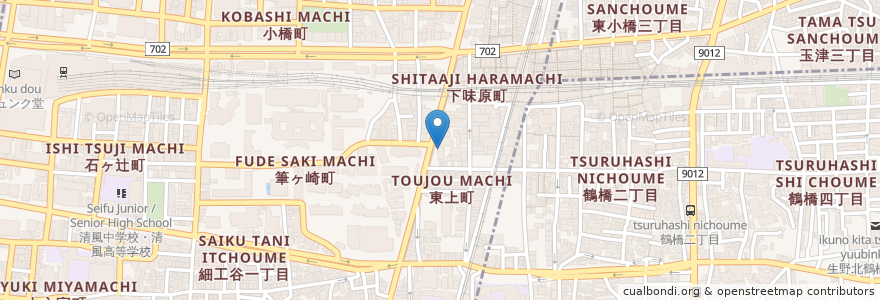 Mapa de ubicacion de もみじ en ژاپن, 大阪府, 大阪市, 天王寺区.