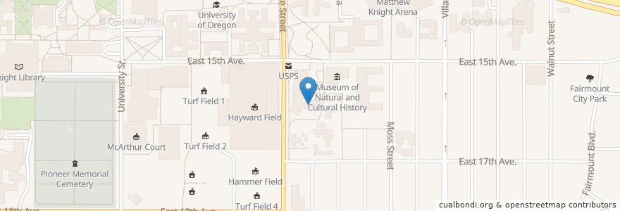Mapa de ubicacion de Law Library Cafe en Verenigde Staten, Oregon, Lane County, Eugene.