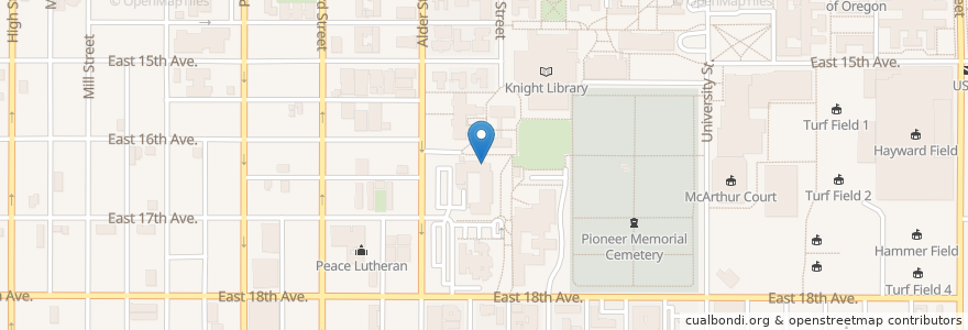 Mapa de ubicacion de HEDCO Cafe en Stati Uniti D'America, Oregon, Lane County, Eugene.