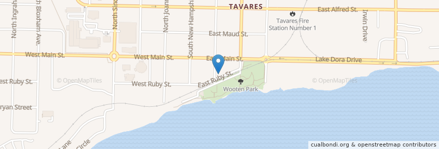 Mapa de ubicacion de O'Keefe's Irish Pub en ایالات متحده آمریکا, فلوریدا, Lake County, Tavares.