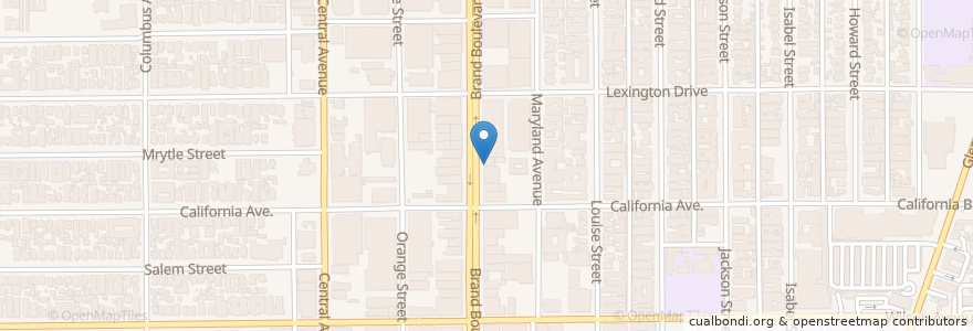 Mapa de ubicacion de All India Cafe en Verenigde Staten, Californië, Los Angeles County, Glendale.
