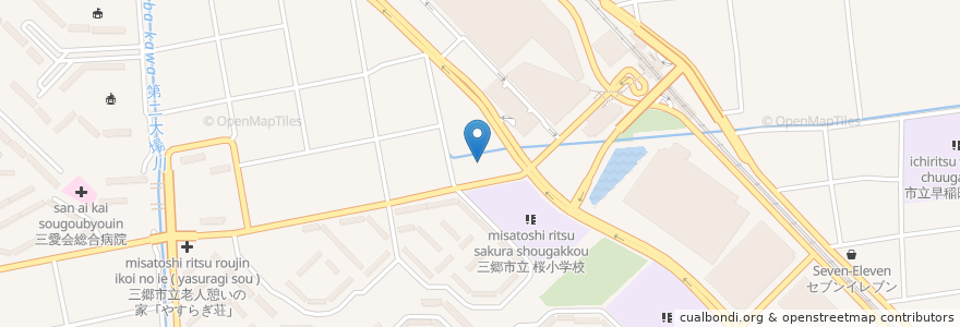 Mapa de ubicacion de かわぐち泌尿器・内科クリニック en Japão, 埼玉県, 三郷市.