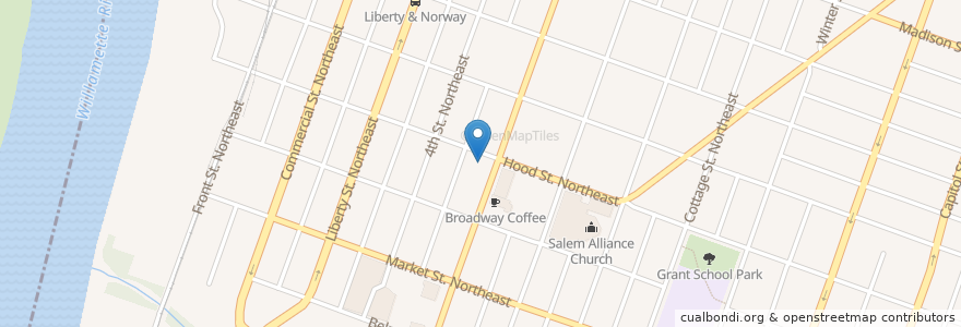 Mapa de ubicacion de Casa Rojas Mexican Restaurant en 美利坚合众国/美利堅合眾國, 俄勒冈州/俄勒岡州, Marion County, Salem.