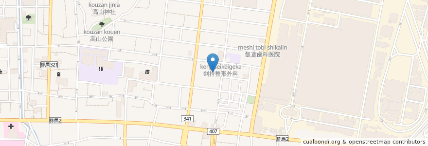 Mapa de ubicacion de 剣持整形デイサービス東本町 en Japon, Préfecture De Gunma, 太田市.