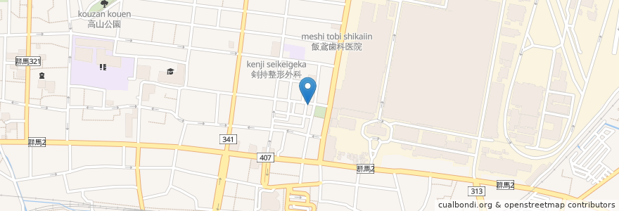 Mapa de ubicacion de 一丁目会館 en 日本, 群馬県, 太田市.