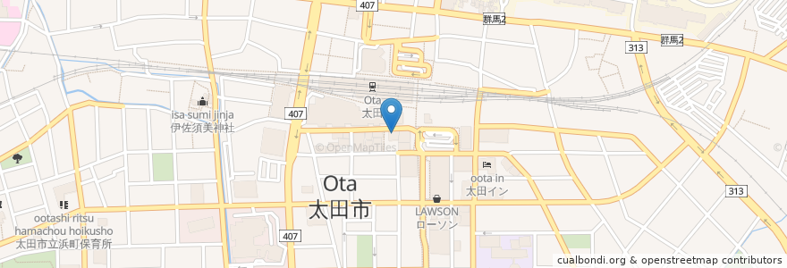 Mapa de ubicacion de 福福屋 太田南口駅前店 en Japon, Préfecture De Gunma, 太田市.