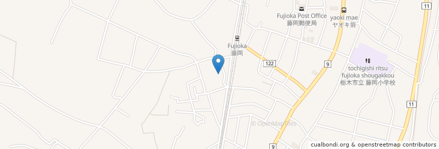 Mapa de ubicacion de 藤岡診療所 en Japão, 栃木県, 栃木市.