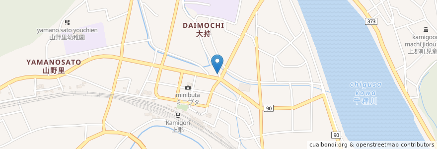 Mapa de ubicacion de 樫原飲食店 en 日本, 兵庫県, 赤穂郡, 上郡町.
