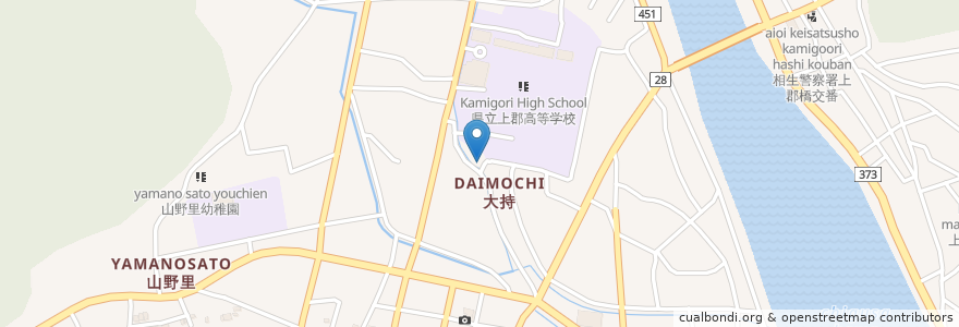 Mapa de ubicacion de 大持須賀神社 en 日本, 兵庫県, 赤穂郡, 上郡町.