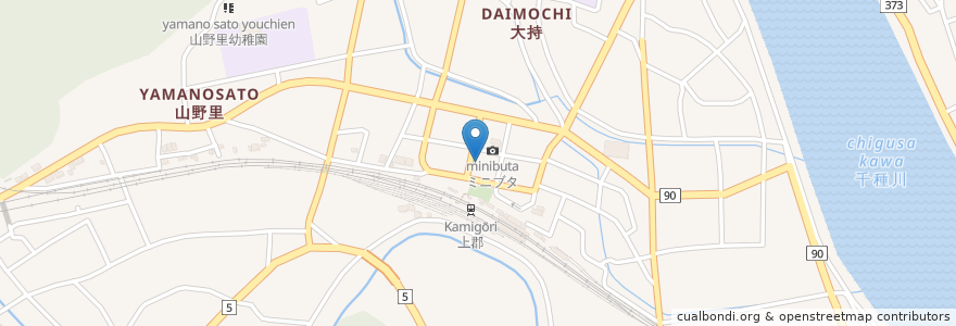 Mapa de ubicacion de 黒田内科クリニック en 日本, 兵庫県, 赤穂郡, 上郡町.
