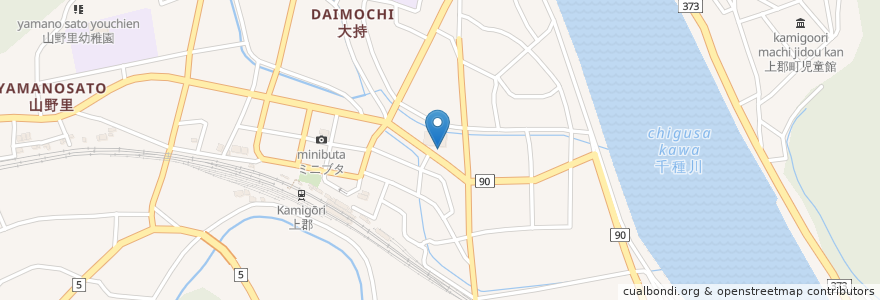 Mapa de ubicacion de お好み焼 和 en اليابان, 兵庫県, 赤穂郡, 上郡町.