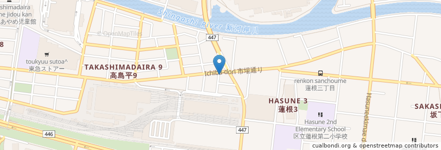 Mapa de ubicacion de おがた en 日本, 东京都/東京都, 板橋区.