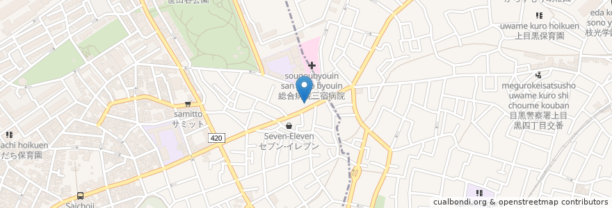 Mapa de ubicacion de ゴロー en ژاپن, 東京都, 目黒区, 世田谷区.