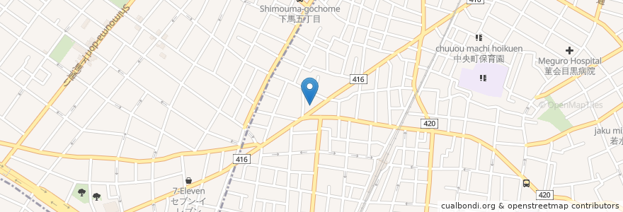 Mapa de ubicacion de 416GRILLING en Japon, Tokyo, 目黒区.
