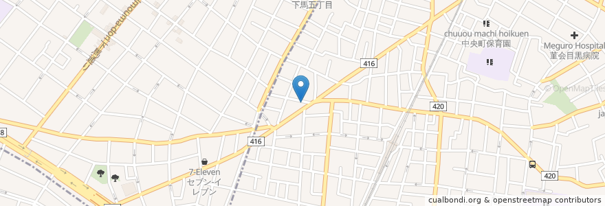 Mapa de ubicacion de 串カツ田中 en ژاپن, 東京都, 目黒区.