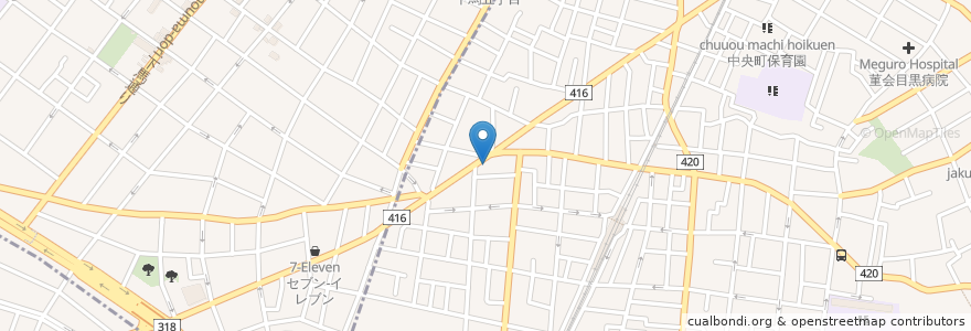 Mapa de ubicacion de さわやか信用金庫 en 일본, 도쿄도, 目黒区.