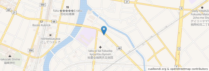 Mapa de ubicacion de Hotto Motto en Japan, Fukuoka Prefecture, Fukuoka, Higashi Ward.