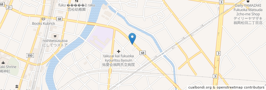 Mapa de ubicacion de やきとりとひぐまの店 en Jepun, 福岡県, 福岡市, 東区.