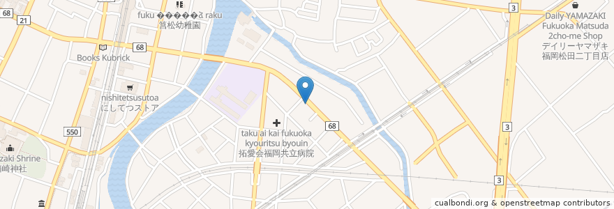 Mapa de ubicacion de ヒルド en Japan, Fukuoka Prefecture, Fukuoka, Higashi Ward.