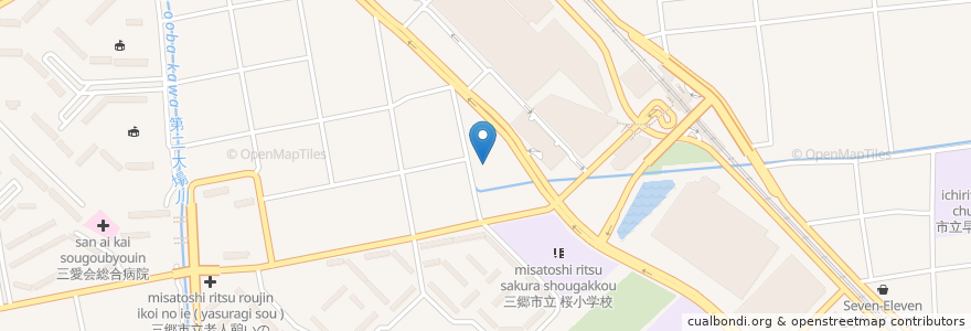 Mapa de ubicacion de 緑の風福祉会みどりの風 en 日本, 埼玉県, 三郷市.