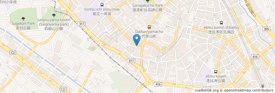 Mapa de ubicacion de はいさいキッチン en 日本, 東京都, 目黒区.