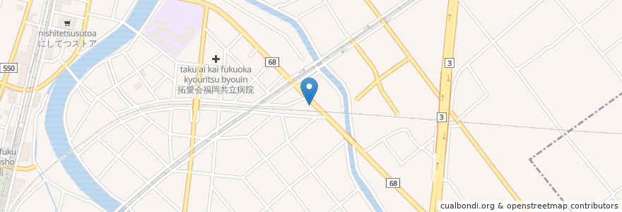 Mapa de ubicacion de スナックはる en 日本, 福冈县, 福冈市, 东区.