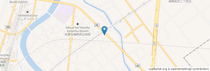 Mapa de ubicacion de やきとり八兵衛 en Япония, Фукуока, 福岡市, 東区.