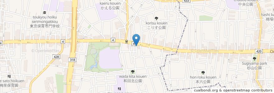 Mapa de ubicacion de 節骨麺たいぞう en ژاپن, 東京都, 杉並区.