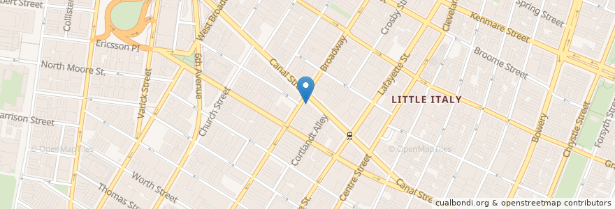 Mapa de ubicacion de Cafe Bari en 美利坚合众国/美利堅合眾國, 纽约州 / 紐約州, 纽约, 纽约县, Manhattan, Manhattan Community Board 2.